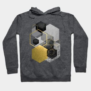 Black and Gold Geometric Hoodie